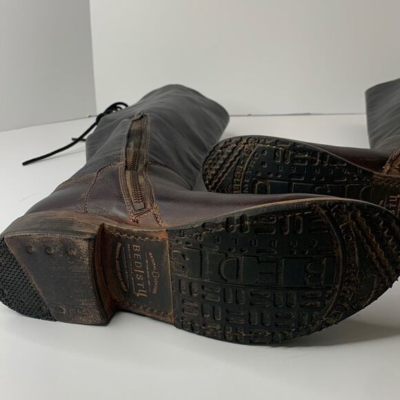 Bed Stu Manchester tall dark brown distressed leather riding boots - Picture 10 of 14